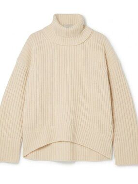 Remain Birger Christensen Cream Chunky Turtleneck Knit Sweater Size M
